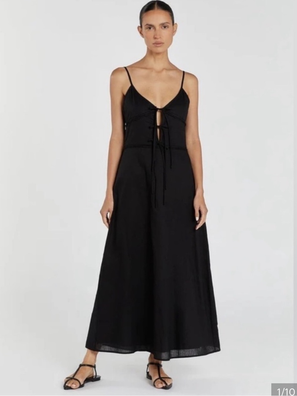 DISSH Mimi midi linen Tie-Front Midi Dress